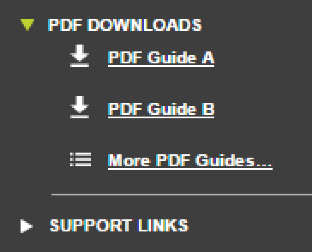 Drop-down footer.