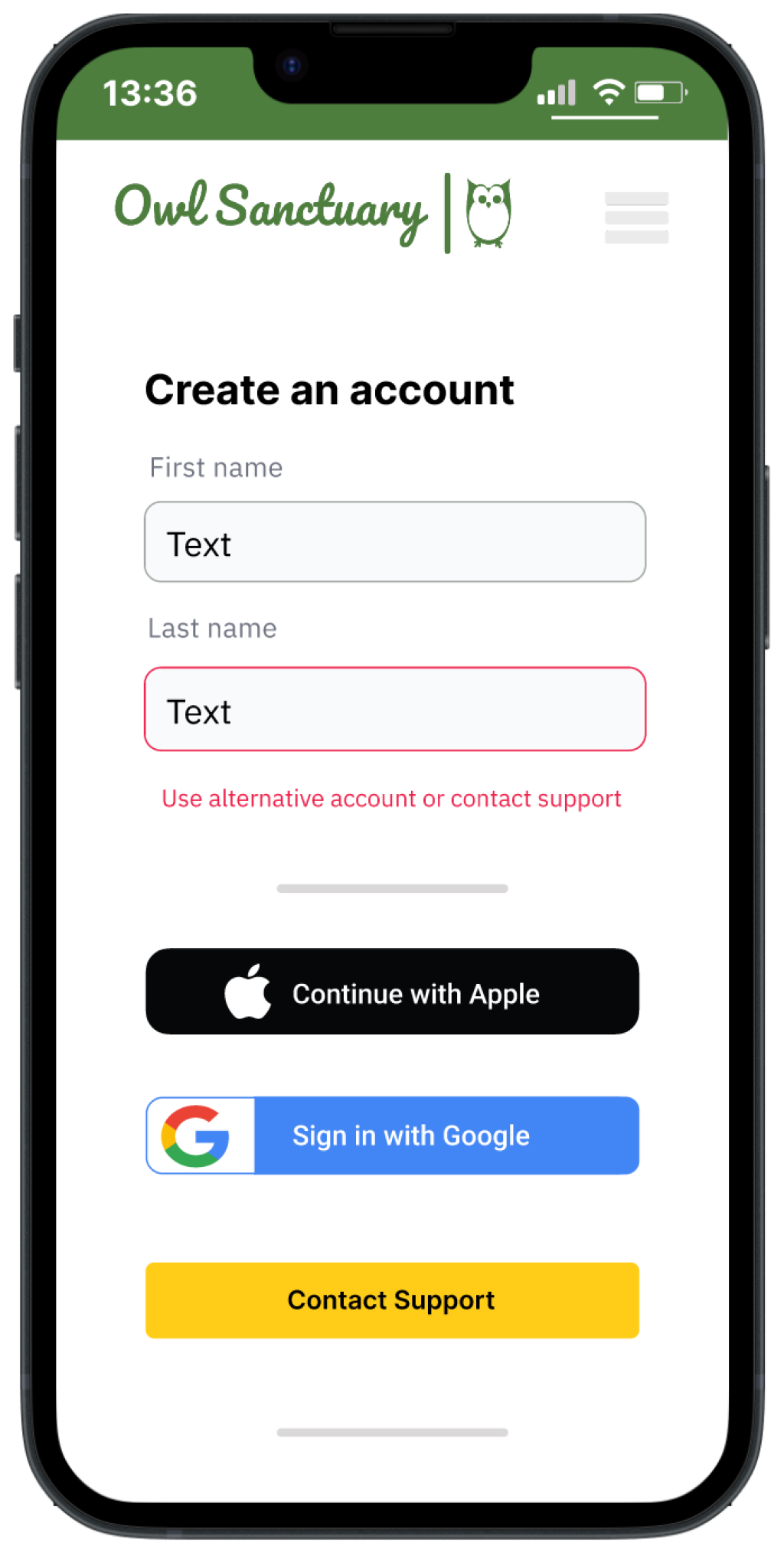 Use alternative account or contact support.