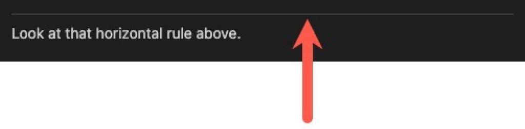 A horizontal rule above some text in the HTML preview in Visual Studio Code.